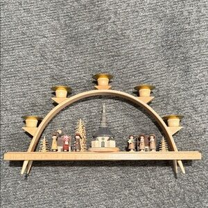 Erzgebirgische Volkskunst Seiffen Handarbeit Village Candle Arch